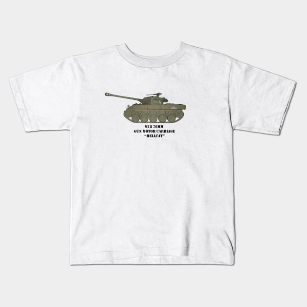 M18 Hellcat Tank Destroyer Kids T-Shirt by Toadman's Tank Pictures Shop